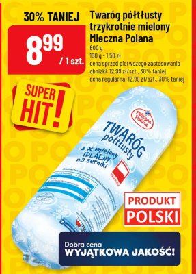 Twaróg półtłusty trzykrotnie mielony Mleczna Polana promocja w POLOmarket