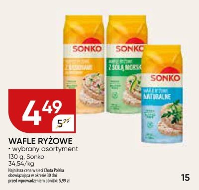 Wafle ryżowe SONKO wybrany asortyment promocja w Chata Polska