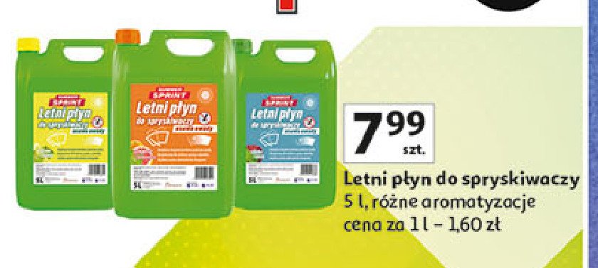 Płyn letni do spryskiwaczy grejpfrut z pomarańczą SUMMER SPRINT promocja w Auchan