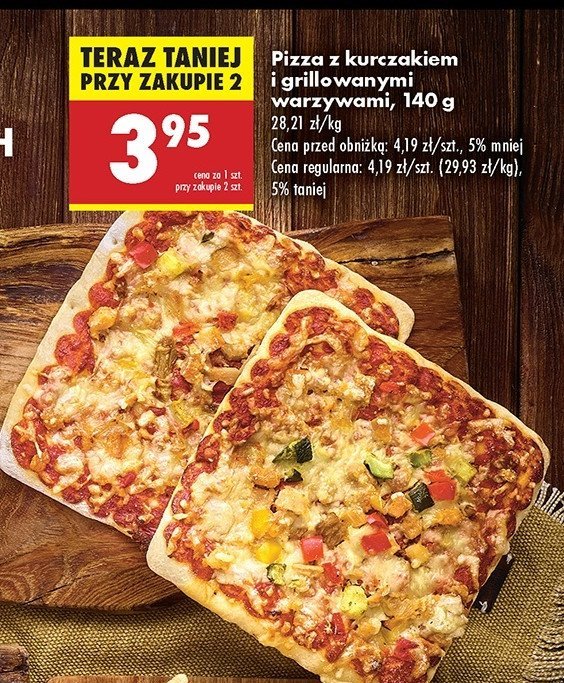 Pizza z kurczakiem i grillowanymi warzywami promocja