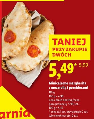 Minicalzone margherita z mozarellą i pomidorami promocja w Lidl