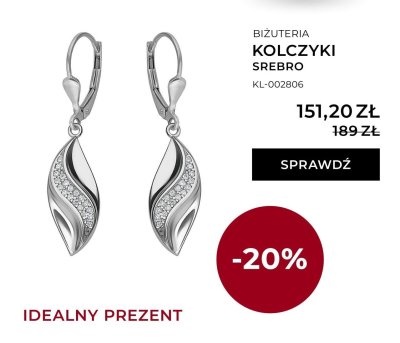 Kolczyki srebrne promocja w Briju