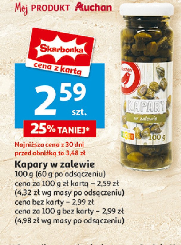 Kapary w zalewie Auchan różnorodne (logo czerwone) promocja