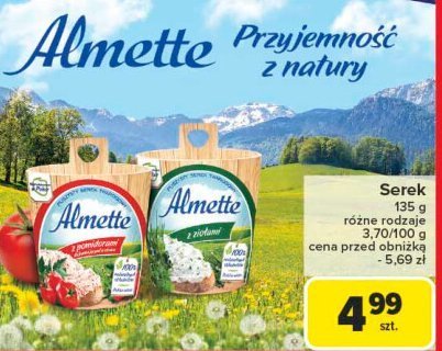 Serek z ziołami Hochland almette promocja w Carrefour