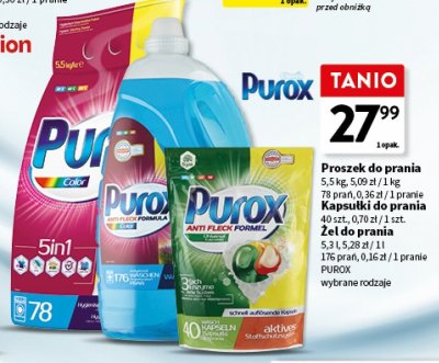 Proszek do prania PUROX promocja w Intermarche