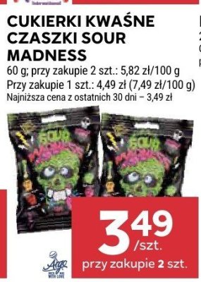 Cukierki kwaśne czaszki Sour Madness promocja w Stokrotka