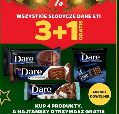 Wszystkie słodycze Dare Eti 3+1 GRATIS promocja w Netto