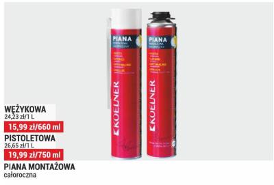 Piana montażowa PIANA MONTAŻOWA całoroczna węzykowa promocja w Merkury Market