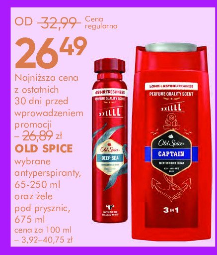 Dezodorant Old spice deep sea promocja