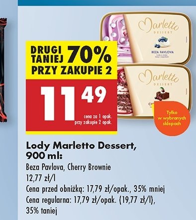 Lody cherry brownie Marletto promocja