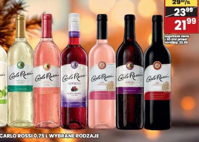 Wino Carlo Rossi 0,75 L wybrane rodzaje promocja w Wafelek