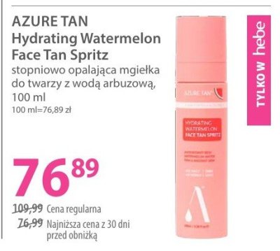 Mgiełka AZURE TAN Hydrating Watermelon Face Tan Spritz żelowo-olejowa mgiełka do twarzy z wodą arbuzową promocja w Hebe