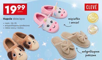Kapcie dziecięce Clevé promocja w Biedronka