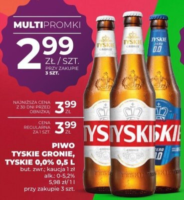 Piwo TYSKIE 0,0% 0,5 L promocja w Duży Ben
