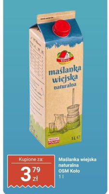 Maślanka wiejska naturalna OSM Koło promocja w Dino
