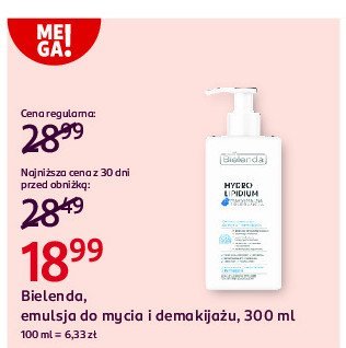 Delikatna emulsja do mycia i demakijażu Bielenda hydro lipidium promocja