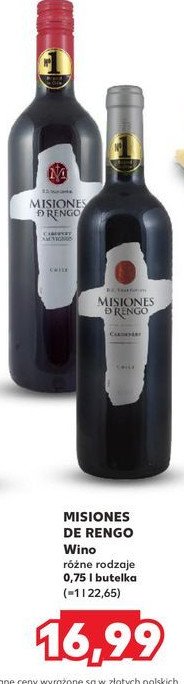 Wino MISIONES DE RENGO CABERNET SAUVIGNON MISSIONES D'RENGO promocja