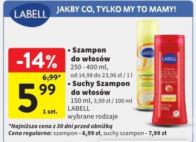 Szampon do włosów Labell promocja w Intermarche