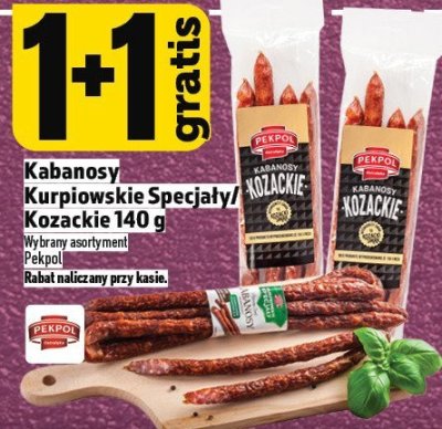Kabanosy Kurpiowskie Specjały/Kozackie Pekpol promocja w TOPAZ