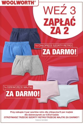 Majtki dziewczęce promocja w Woolworth