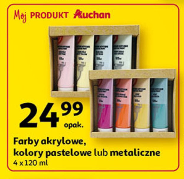 Farby akrylowe metaliczne Auchan r贸偶norodne (logo czerwone) promocja