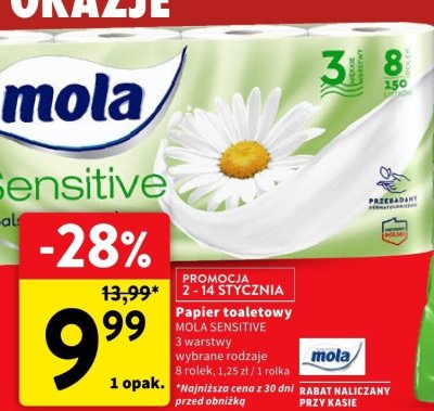 Papier toaletowy Mola Sensitive promocja w Intermarche