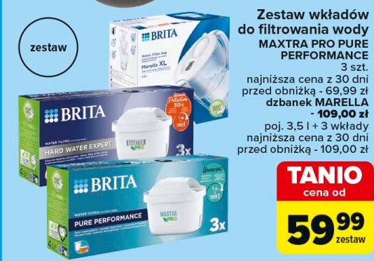 Zestaw dzbanek marella xl 3.5 l biały + wkład maxtra 2 szt Brita fill&enjoy marella promocja w Carrefour Market