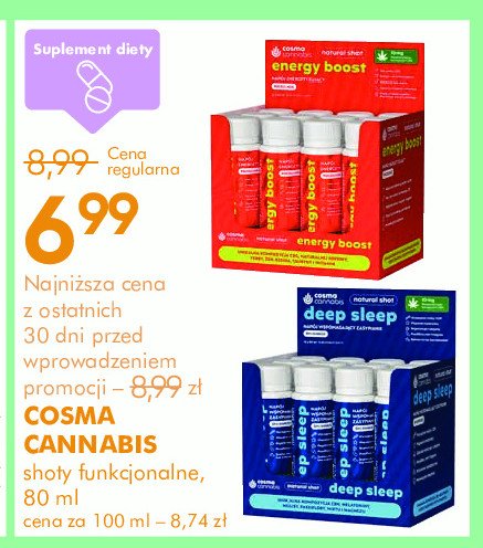 Shot energy boost COSMA CANNABIS promocja