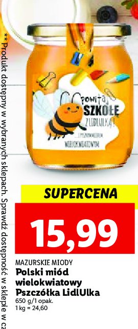Polski miód wielokwiatowy pszczółki lidlulki Mazurskie miody Mazurskie miody1 promocja