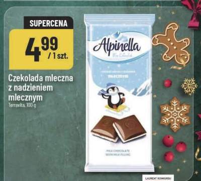 Czekolada mleczna z nadzieniem mlecznym Alpinella promocja w POLOmarket