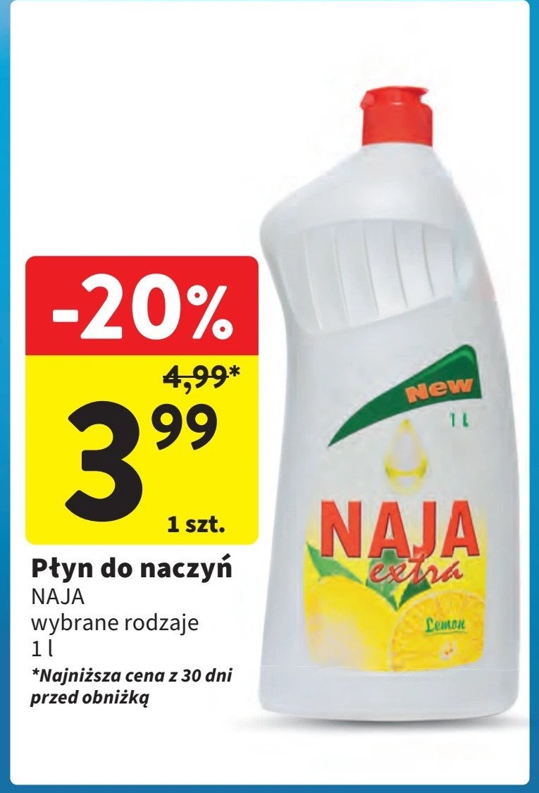 Płyn do naczyń lemon Naja promocja w Intermarche