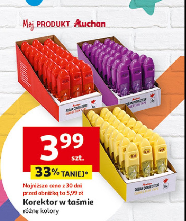 Korektor w taśmie Auchan promocja
