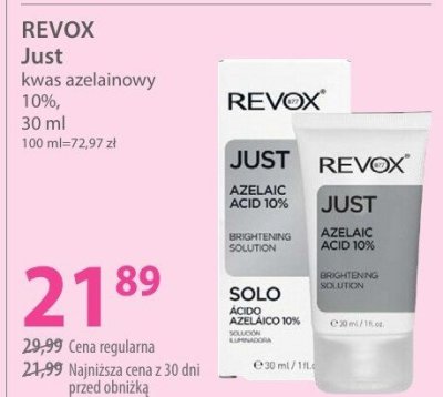 Kwas REVOX Just kwas azelainowy 10% promocja w Hebe