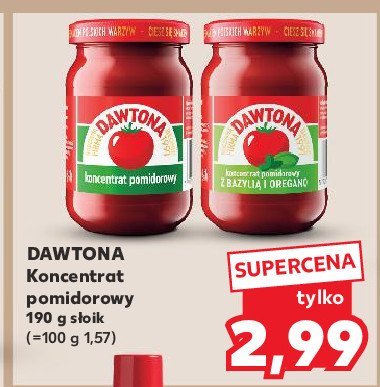 Koncentrat pomidorowy z bazylią i oregano Dawtona promocja