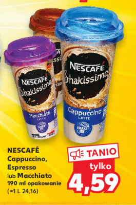 Shake espresso latte Nescafe shakissimo promocja