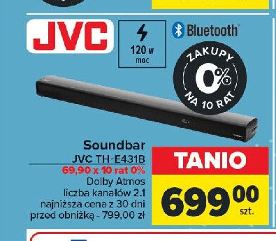 Soundbar th-e431b Jvc promocja w Carrefour