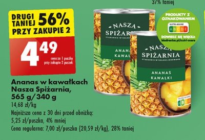 Ananas w lekkim syropie w kawałkach Nasza spiżarnia promocja