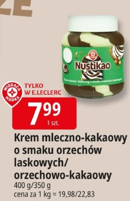 Krem mleczno-kakaowy o smaku orzechów laskowych/orzechowo-kakaowy promocja w Leclerc