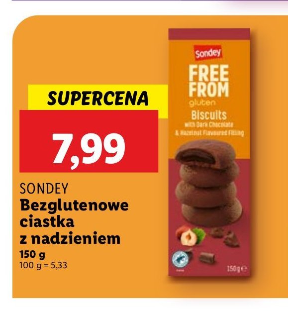 Ciastka czekoladowe Sondey promocja w Lidl