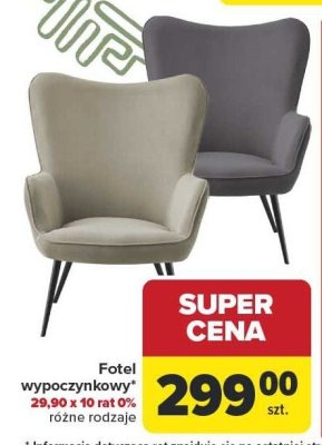 Fotel wypoczynkowy różne rodzaje Carrefour promocja w Carrefour