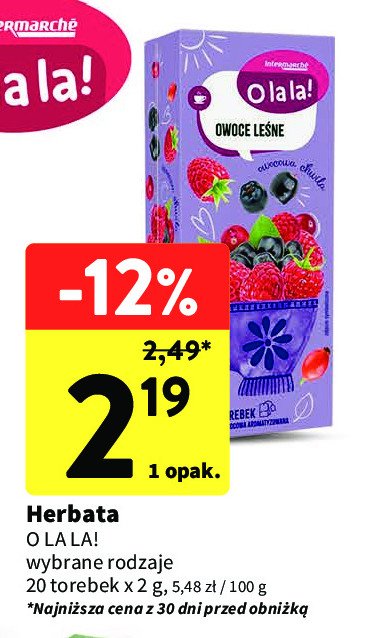 Herbata owoce leśne O la la! promocja