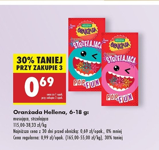 Oranżada w proszku czerwona Hellena oranżada musssująca promocja