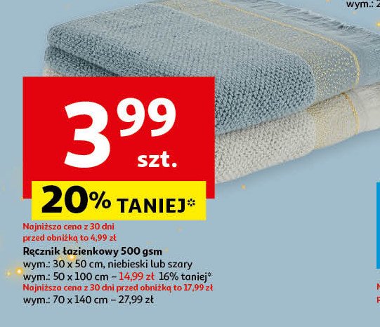 Ręcznik kąpielowy 50 x 100 cm Actuel promocja