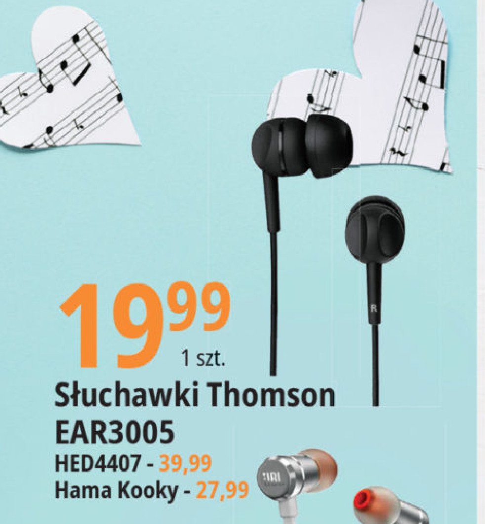S艂uchawki ear3005 czarny Thomson promocja