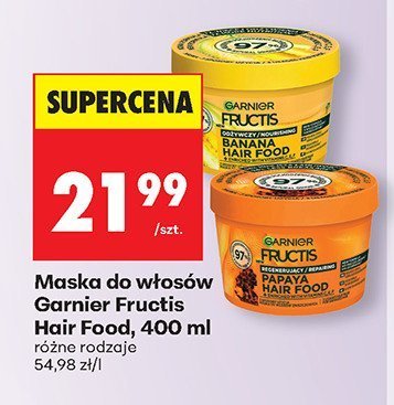 Maska do włosów Garnier Fructis Hair Food różne rodzaje promocja w Biedronka