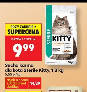 Karma sucha dla kota Sterile Kitty 1,8 kg promocja w Biedronka