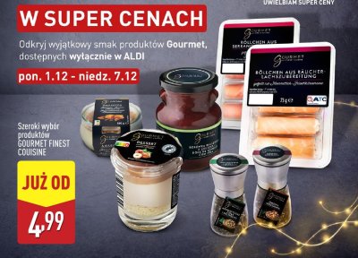 Produkty Gourmet Finest Cuisine promocja w Aldi