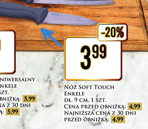 Nóż soft touch enkele 9 cm promocja w Dino