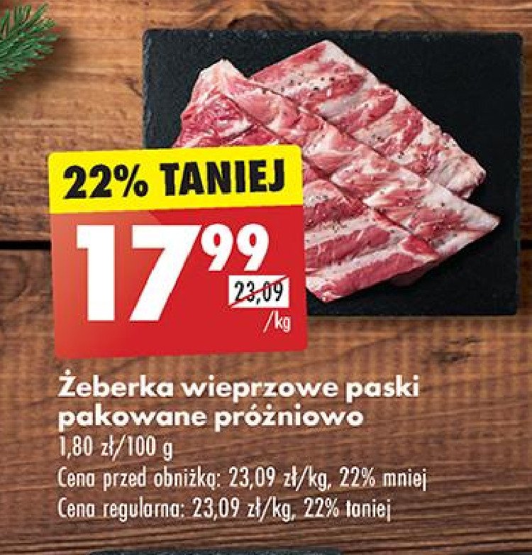 Żeberka wieprzowe extra paski promocja w Biedronka