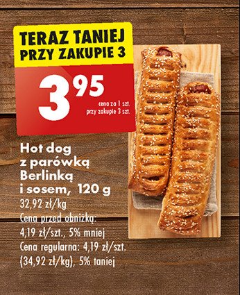 Hot dog z parówką berlinką i sosem promocja